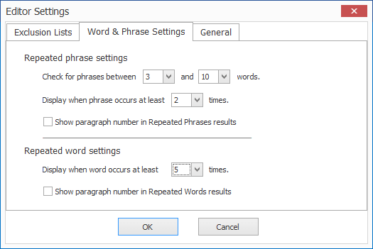 Proximity settings