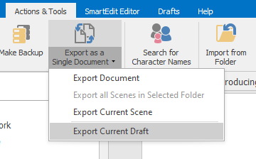 Export a draft