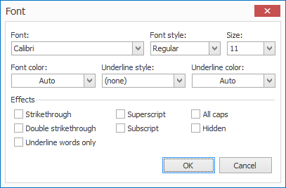 Font Dialog