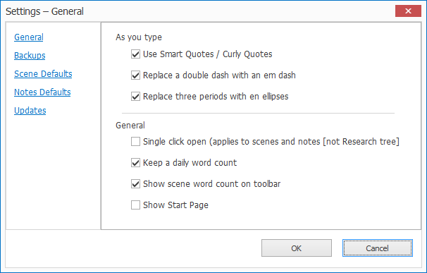 Settings Dialog 1