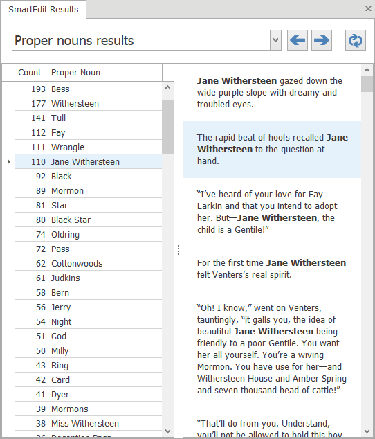 Proper Nouns Results