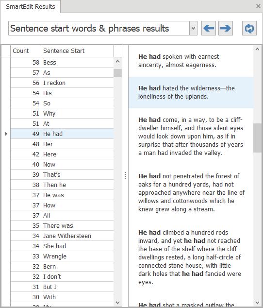 Sentence Start Words